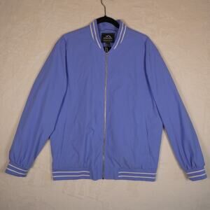 Outdoor Jacket Always Striving For Excellence Size XL Baby Blue Bomber Preppy